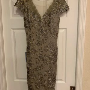 Tadashi Shoji stunning intricate green dress